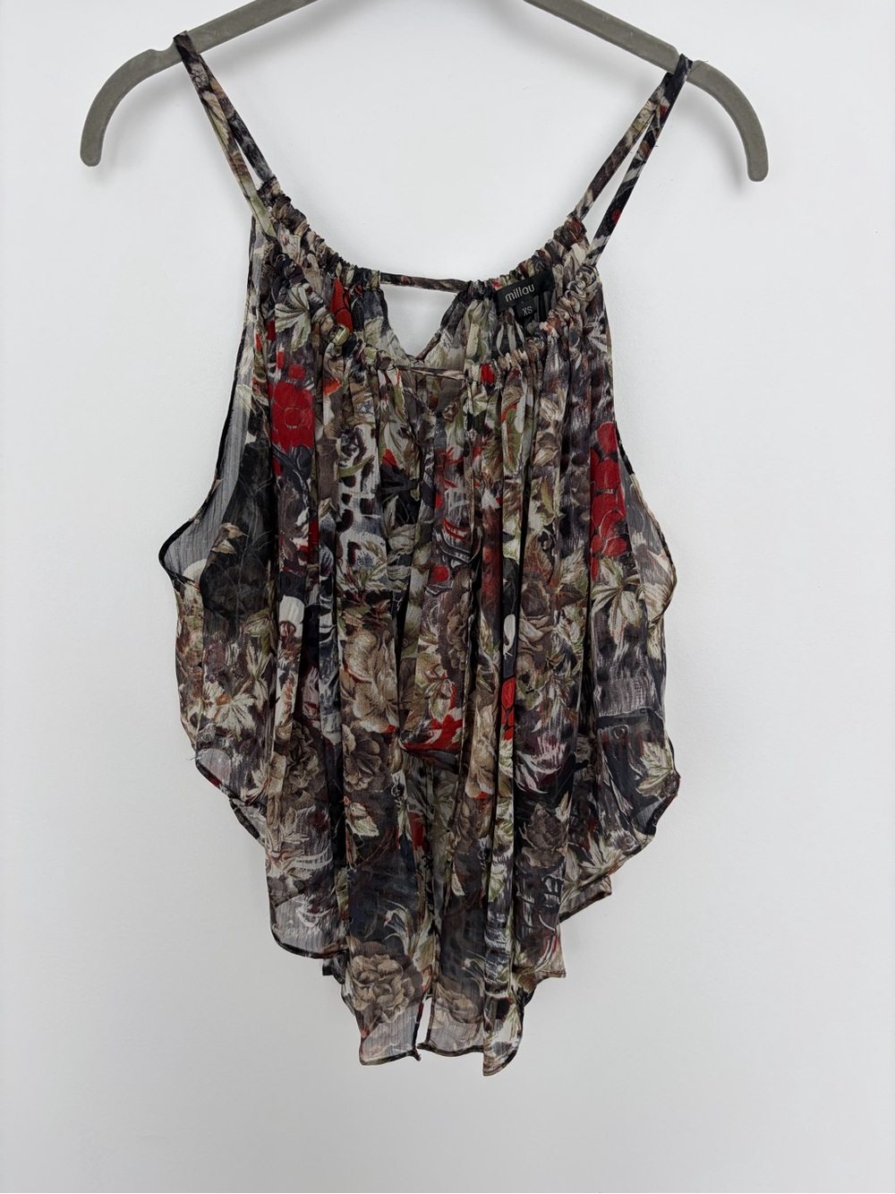 LF Floral Sheer Sleeveless Halter Top